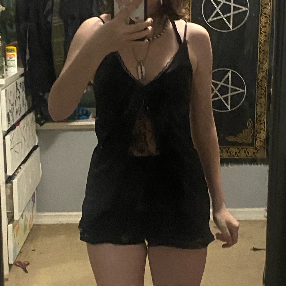 black lace tank